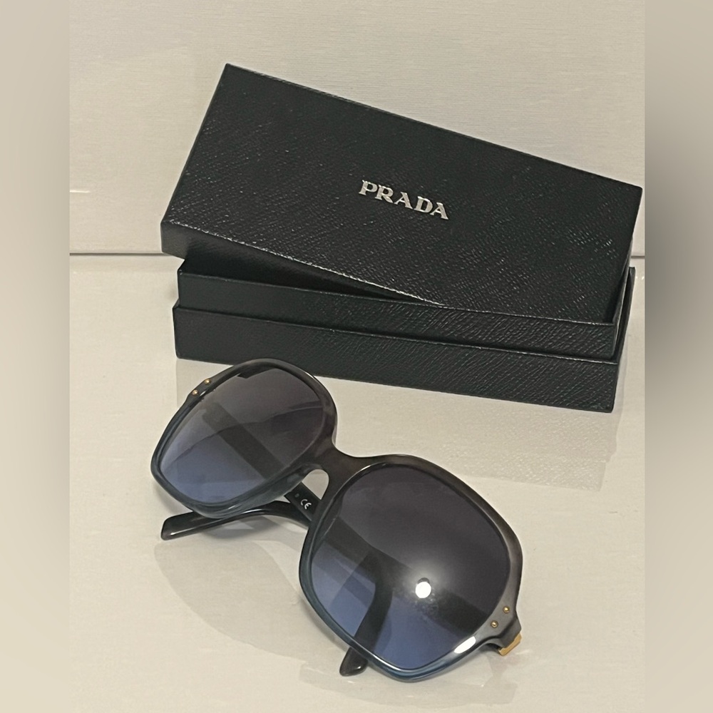 PRADA Gold and Tortoise/Blue Sunglasses - Picture 3 of 4